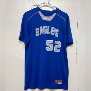Eagles 52 Tee Nike Royal Blue and Light Gray Sports Jersey Tee